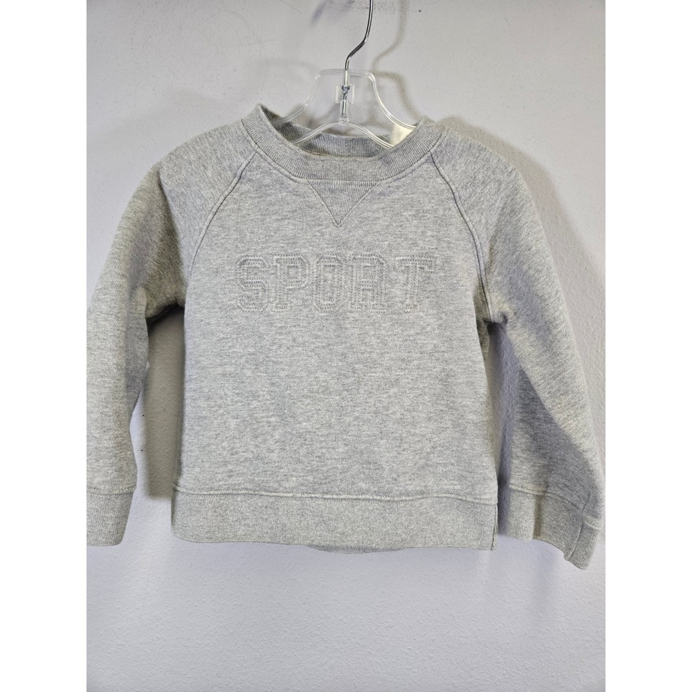 Janie and Jack Sport Grey Heather Crewneck Raglan Sweatshirt Size 3